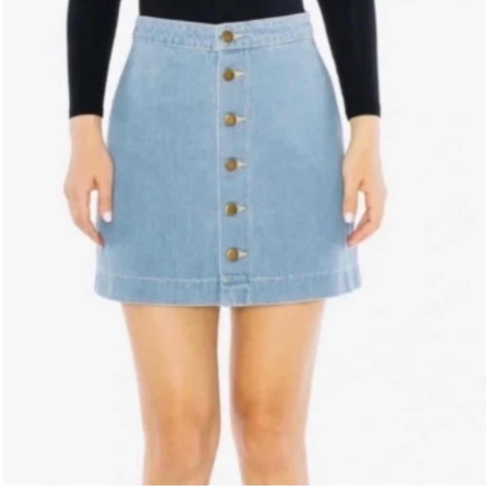 american apparel jeans - button front aline denim skirt - medium NWT